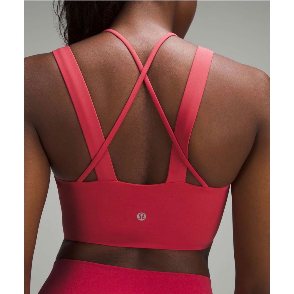 Lululemon Like a Cloud Longline Bra B/C Cup Red Strappy Back Size 12